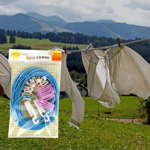 다용도세탁실 옥상빨래줄 야외 코팅 와이어 고리 빨래줄 10M