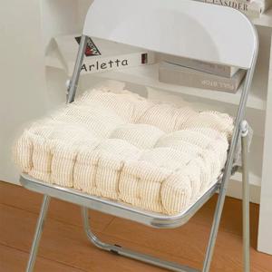 사각 벨벳 의자 방석 베이지 푹신한 패브릭 쿠션 방석 의자 사무실 수험생 방석 E339