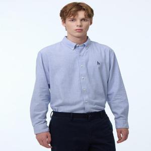 헤지스 남성 [스테디셀러] 블루 체크 면 긴팔캐주얼셔츠  (WHSH4D402B2)