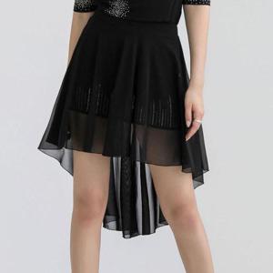[까르죠아]보석 속치마 쉬폰 스커트 미니 라인댄스복 치마 사교 밸리 모던 줌바 차밍 라틴 캉캉 망사