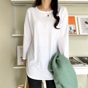 [토마토팩토리][후기인정/자체제작/당일발송]밑단 라운드 롱 긴팔 티셔츠(3color)