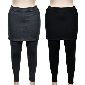 피엔알 여성 겨울 기모 슬림핏 데일리 치마 면 레깅스
