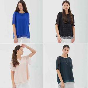 [H2.모데나] *마지막 세일* 하늘하늘 여릿핏 레이어드 쉬폰 블라우스 4종 택1