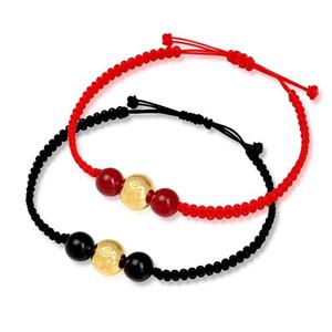 [골드모아] 순금 불교 팔찌 3.75g 24K [만자옴자 원석 매듭끈]