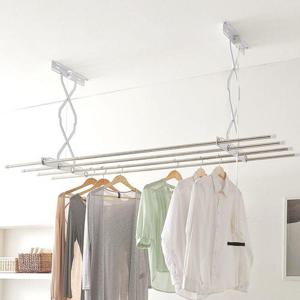 천장빨래건조대 천장 빨래건조대 2단 185cm/천정부착형 건조대 빨래대 베란다천장건조대 HW9F58D5