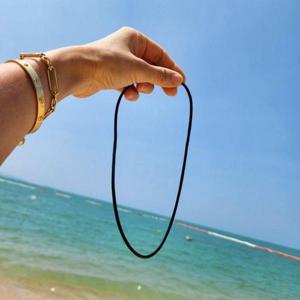 블랙 로프 목걸이 줄 팬던트 부자재 악세사리 끈 WFM55DJ