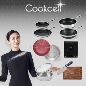 블랙큐브 쿡셀 홀로그램큐브팬+패밀리팬세트(프라이팬22cm, 프라이팬28cm, 소테팬28cm, 궁중팬28cm)+(32패밀리팬/뚜껑+28찜기+28유리뚜껑+쿡셀 엔드그레인도마, 쿡셀 다마스커스 산도쿠나이프+쿡셀 인덕션