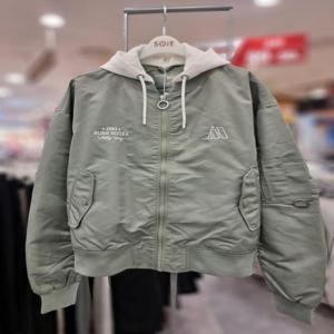 주)소이 세이브존01 신학기 봄 간절기 여아 카키 후드 크롭 항공점퍼 25S01