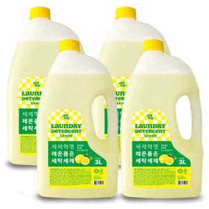 세제혁명 레몬 품은 대용량 세탁세제 3L 4통