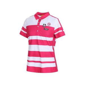 [마코](여성)투톤 배색 슬림 카라 반팔 티셔츠_MMW2TS11