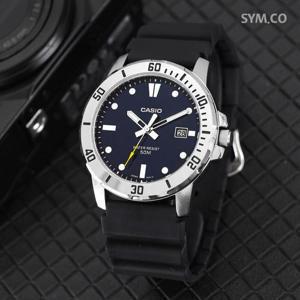 카시오 MTP-VD01-2E 다이버룩 빈티지 캐쥬얼 스포츠 남자 우레탄 시계 d