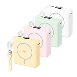 [ VIP 특가 I 스마텍 ] 고속 무선 충전 미니 맥세이프 보조배터리 10000 I 스트랩 케이블