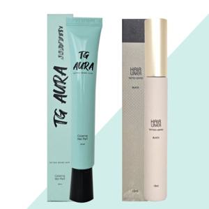 타투그리모 아우라 두피 물들임 30ml 1개 흑갈색+헤어라이너 1개