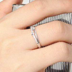 925실버 하트 모티브 두줄 오픈 링 반지 여성 은 장식 반지 WFM557H