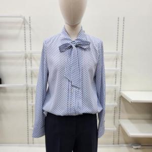 [꼼빠니아]프린트  리본 블라우스 CAEW0-WRC020