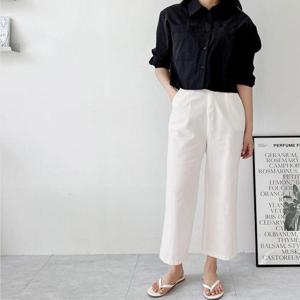 여름 통바지 린넨팬츠 포켓 9부바지 마바지 일자바지 (WC61856)