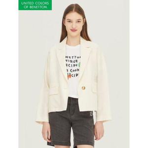 [베네통]프린지 레터링 자수 자켓_BAJK54331