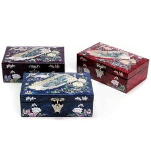 [박씨상방] 나전한지 공작꽃 보석함(16센치)