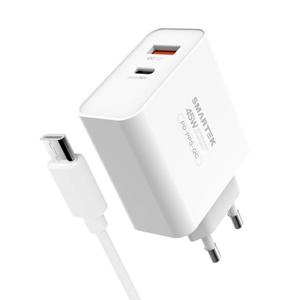 [ VIP 특가 I 스마텍 ] 초고속 충전기 케이블 세트 I 2포트 45W 충전기 + C타입 케이블