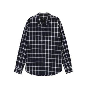 [앤듀]남성 세미오버 면 겉피치 체크 셔츠(O194SH210P)