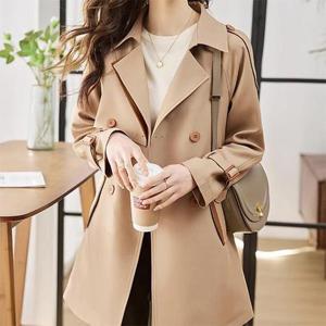 [패션시그널]허리벨트 트렌치 하프 코트 CAA295