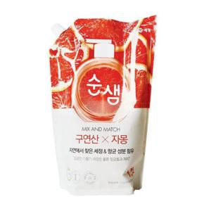 [베스트쇼핑]애경 순샘 구연산 자몽 1.2L 리필 x5개