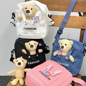 BR654 사각 곰돌이 미니 크로스백 어린이 학생 폰가방 WFH0NCO