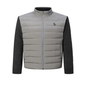 헤지스 골프 남성 [스테디셀러]그레이 소매배색 구스다운 집업가디건 (GREY) (WPSW3D970G2)