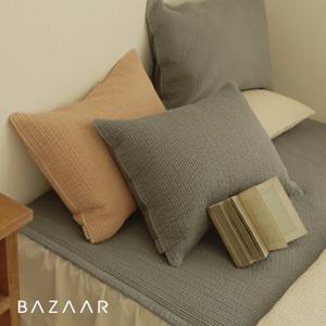 [바자르] 60수 줄누빔 피그먼트 워싱 이불겸패드(Q)