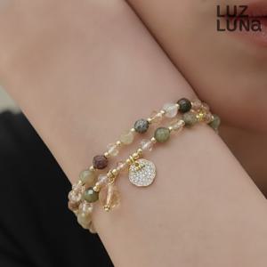 [루즈루나] 크리스탈 비즈 펜던트 원석 팔찌