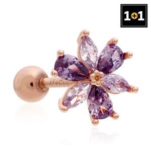 [메리그린] 1+1 14K 골드필드 핀 샤리플라워 피어싱 (한쪽판매)