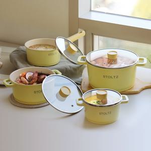 슈톨츠 머랭 쿡웨어 IH 냄비 4종세트 (16양수+18편수+20양수+24양수) 국내생산 통주물 냄비