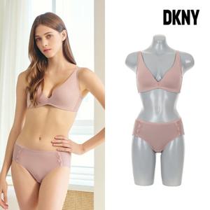 시크릿 (이월한정)[DKNY] 22SS 시티 뮤즈 콜렉션 브라팬티 2종 세트 파우더핑크