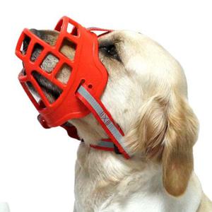 대형견입마개 강아지 손쉬운 실리콘 입마개 레드 6호 1P 야간반사