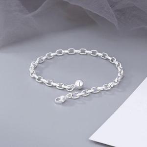 [디자이너몰]여성 실버 볼 심플 볼드 체인 팔찌