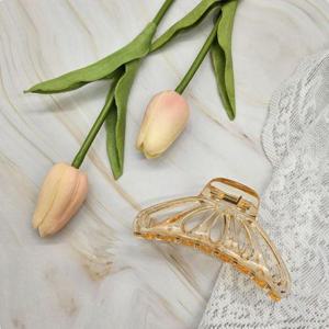 예쁜헤어핀 무난한집게핀 나비모양 라운드 헤어집게핀 투명오렌지 WFJ13SE