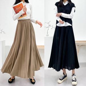 ★2종 세트★ 나오미 밴딩 플리츠 롱 스커트_22-020