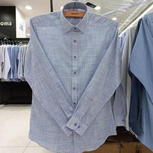 [레노마셔츠]슬림핏/슬럽 요꼬 스트라이프/얇은 긴소매 셔츠 ROSSL0980 BU_US