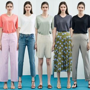 ★5종세트★25SS 최신상 오가닉 코튼 슬럽 여성 티셔츠 5종 MD252F0510TS