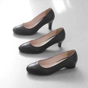 [쁘띠제]발편한 여성 구두 면접 승무원 유니화 정장 빅사이즈 (3/5/7cm) 블랙슈