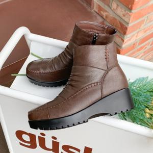 제이슈 / 제이슈 소가죽 기모안감 로안 통굽 앵클부츠 5cm