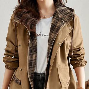 [패션시그널]후드 투톤 레이어드 사파리 야상 자켓