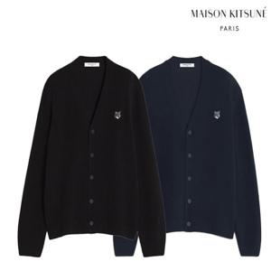 메종키츠네 남녀공용 브이넥 가디건 (그레이폭스)