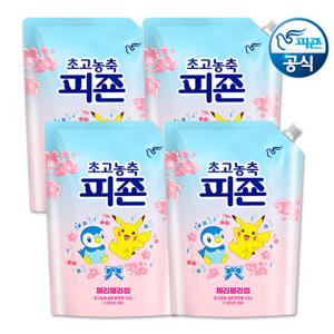 ★봄에디션 출시 4+1★ 피죤 초고농축 섬유유연제 체리블라썸 1.3L 4개 + 1.3L 추가