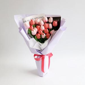 [프리저브드/조화] 말랑 튤립 조화 꽃다발(20송이)