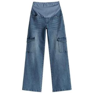 [마미누리]임산부 카고 와이드 청바지 스판 데님 빅사이즈 임부복 4922