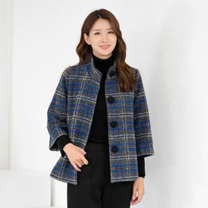 엄마옷 하이넥 체크 망토 정장자켓 511BMN055 중년여성/50대/60대/마담/빅사이즈/할머니옷