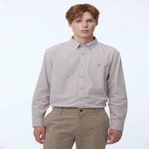 헤지스 남성 [스테디셀러] 브라운 스트라이프 면 긴팔캐주얼셔츠  (WHSH4D404W2)