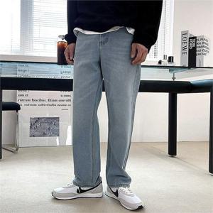 남자 세미와이드 남친룩 일자 데님 팬츠