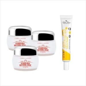 [라벨영] 쇼킹비타민우유크림 3개 + 쇼킹효과레시피 스팟토닝 1개/기미주근깨 완화에 도움/화이트닝